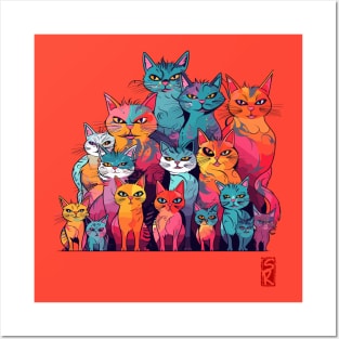 Group of cats Posters and Art